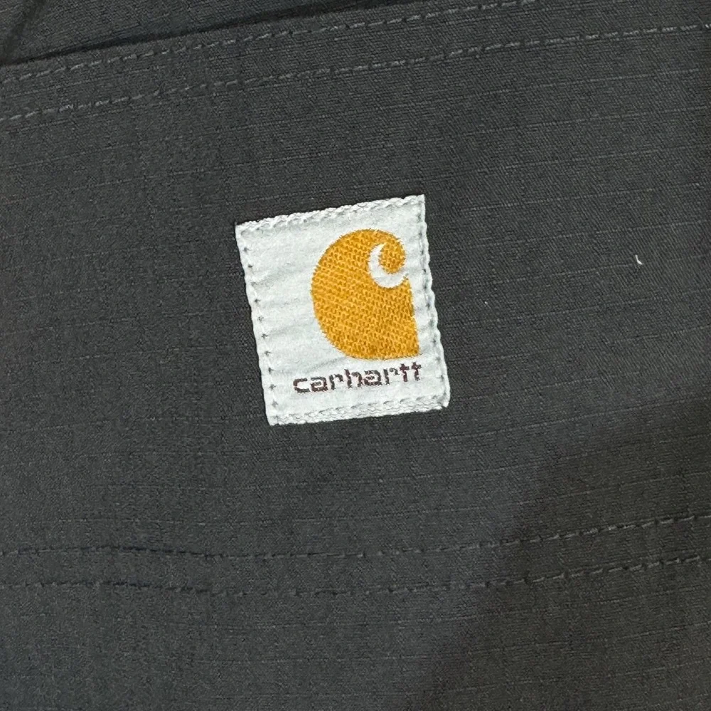 Carhartt Pants Mens 38x32 Gray Relaxed Fit Ripstop Utility Workwear Stain Zip